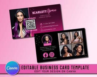 Instagram Business Card, DIY Canva Business Card Template Design, IG Influencer Cards, Small Business Digital Cards, Premade Business Cards
