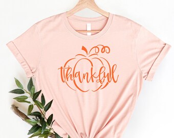 Thankful Shirt, Pumpkin Shirt, Fall T shirt, Thanksgiving Shirt, Happy Thanksgiving, Family Party, Cute Pumpkin