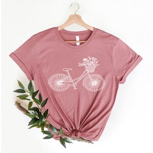 Bicycle Flower Shirt, Spring Shirt, Plant Lady Shirt, Botanic Shirt, Flower Lover, Spring T-shirt, Cute Spring Shirt, Cute Flower Shirt