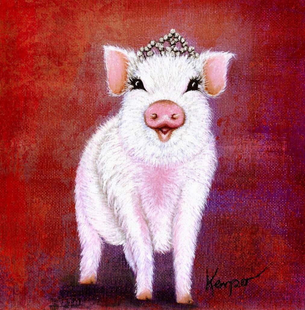 Acrylbild schwein mit