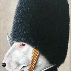 Biglietto d'auguri Bull Terrier "Guardia del Re"