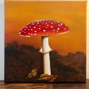 Acryl-Bild Fliegenpilz Herbstliche Deko