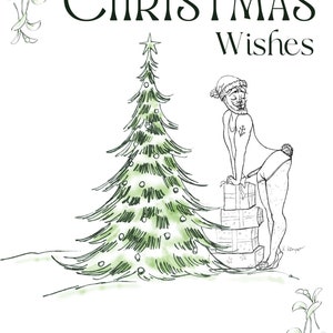 Christmas Wishes - Weihnachts-Grusskarte mit Adress- und Briefmarkenfeld