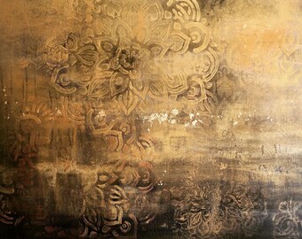 Acryl-Bild Abstrakt Gold Schwarz