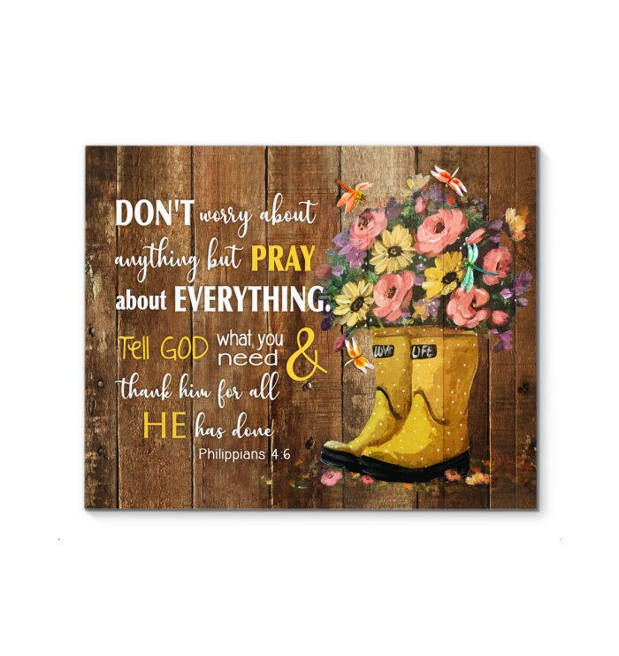 Flowers Don't Worry About Anything Print Canvas Poster Etsy