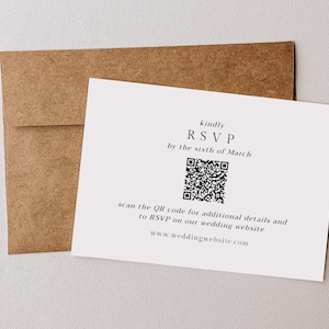 Minimalistische Hochzeits-RSVP-Beilagekarte, digitale Download-Vorlage