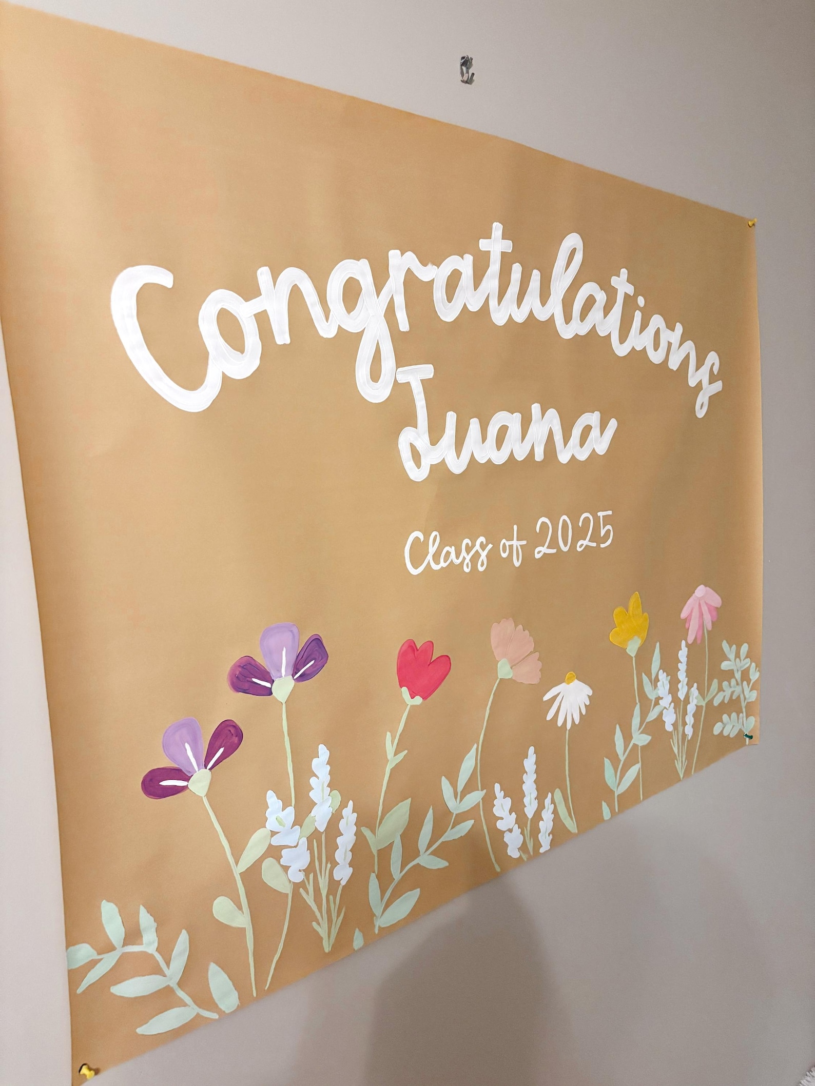 Graduation Hand Painted Custom Brown Kraft Paper Banner - Etsy