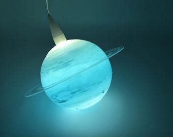 Realistic Neptune with ring moon lampshade (bulb not included), galaxy lamp, solar system, night light (optional accessories available)