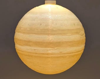 Planet Jupiter lampshade, galaxy, moon, solar system, atmospheric night light with hanging accessories, children's room lamp optional