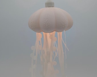 Jellyfish lampshade night light with moon, sea and underwater world, children's room and bathroom designer light