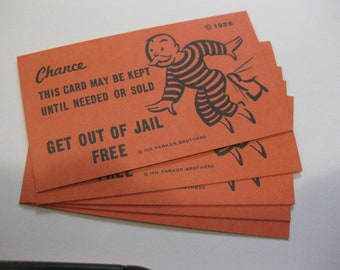 Get Out Of Jail Card Etsy