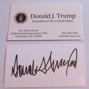 10 President Donald J. Trump-visitekaartjes met HANDTEKENING!!! Glanzend en sterk!
