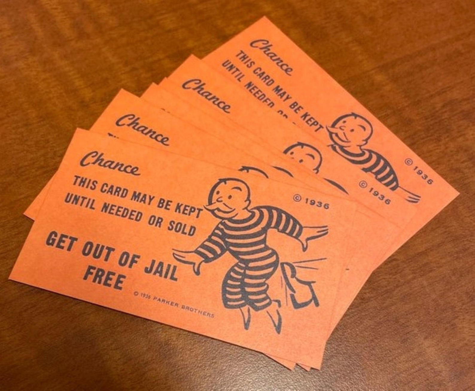 10 get Out of Jail Free Cards From Monopoly | Etsy