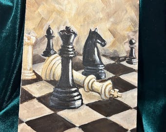 Checkmate Chess Original Acrylic Painting on Canvas