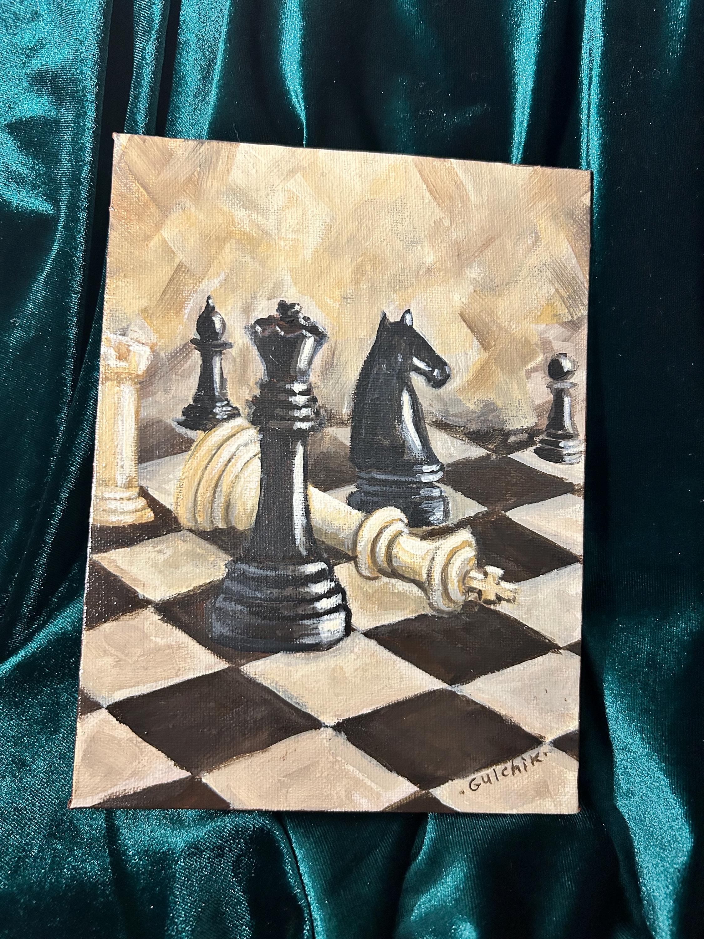 Checkmate Chess Original Acrylic Painting on Canvas - Etsy