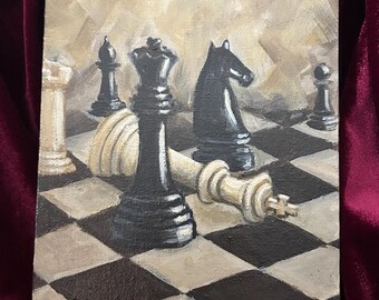 Checkmate Chess Original Acrylic Painting on Canvas - Etsy
