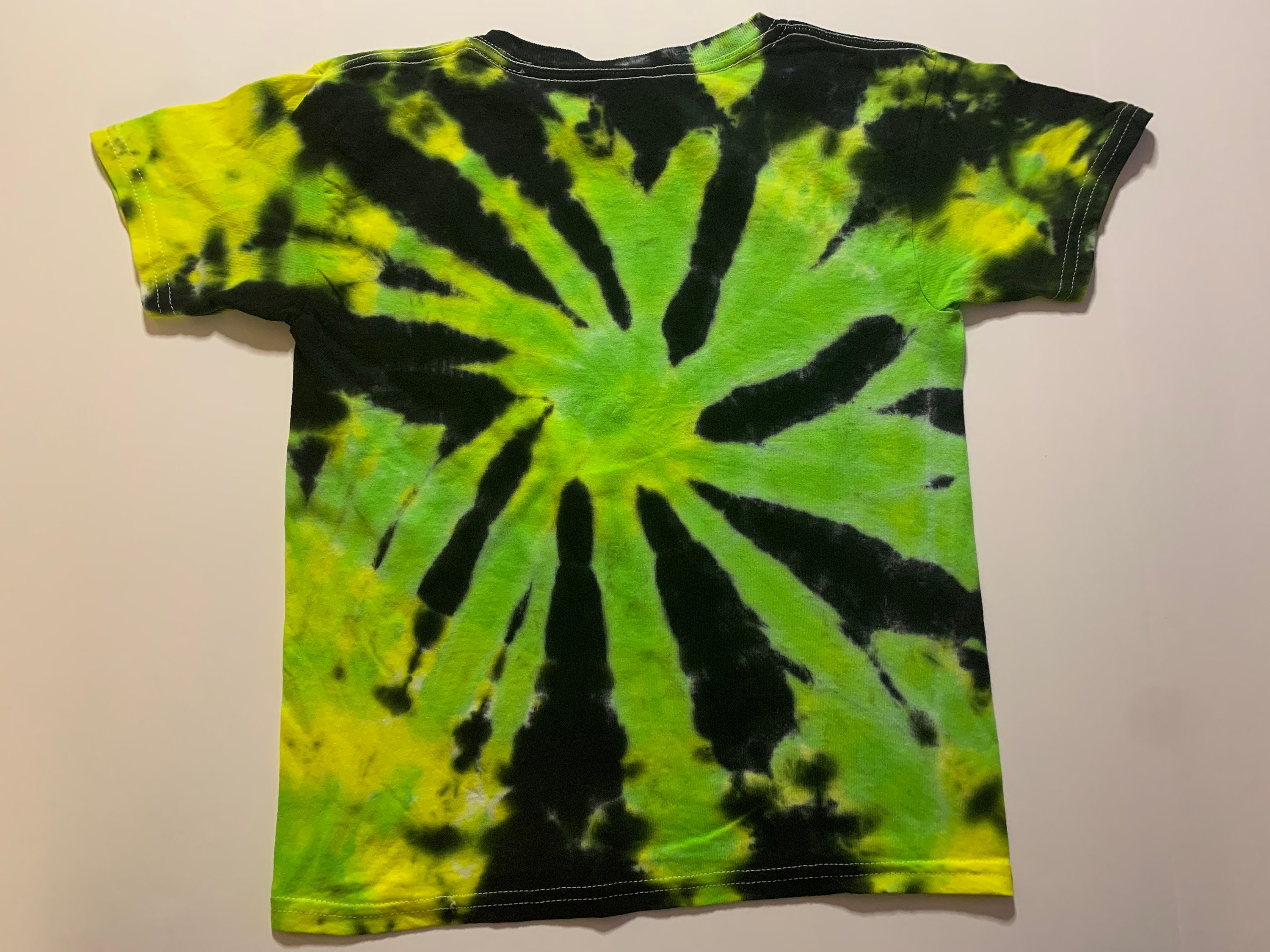 Youth XS Tie Dye Green Yellow and Black Spiral Etsy
