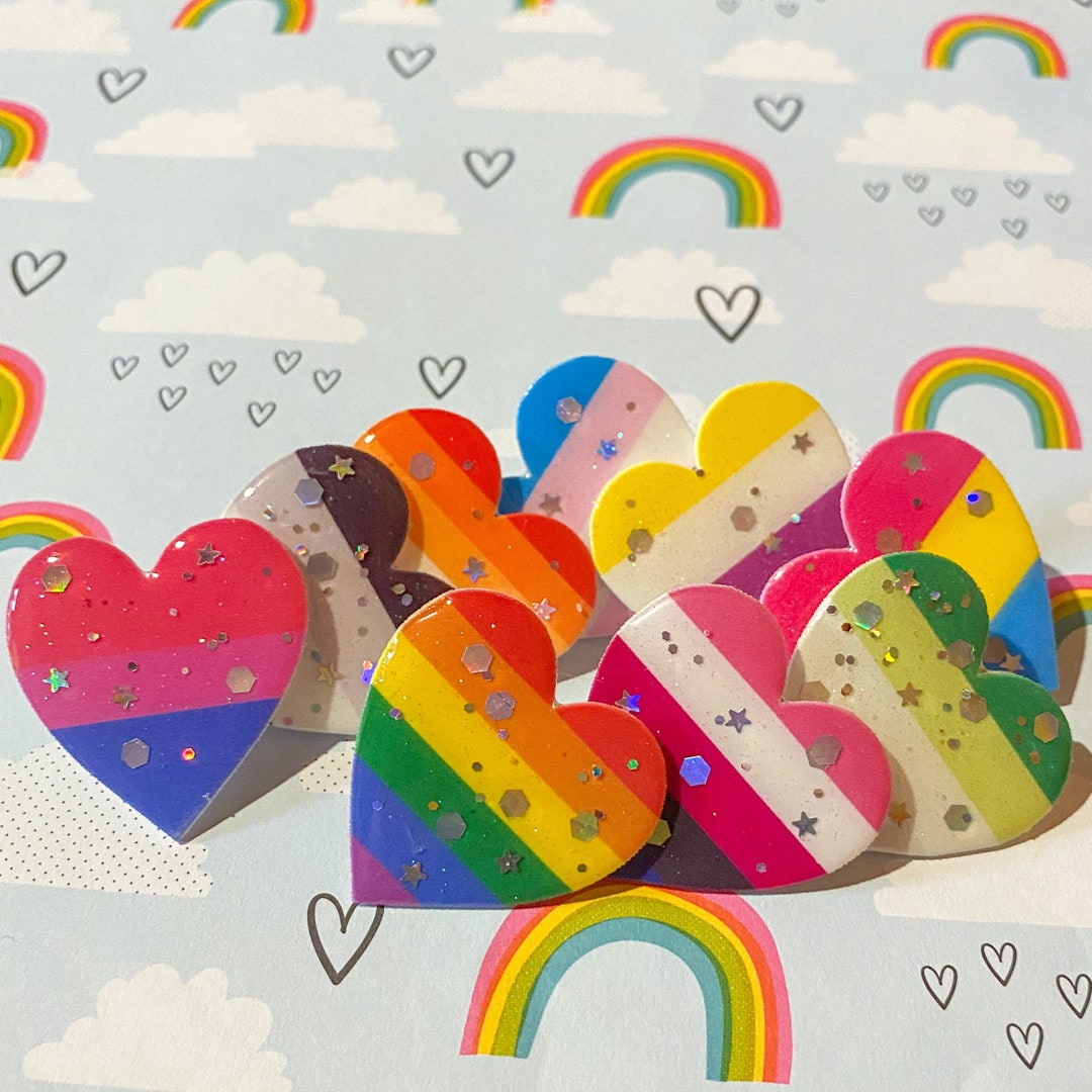LGBT Pride Flag Glitter Pins - Etsy Australia