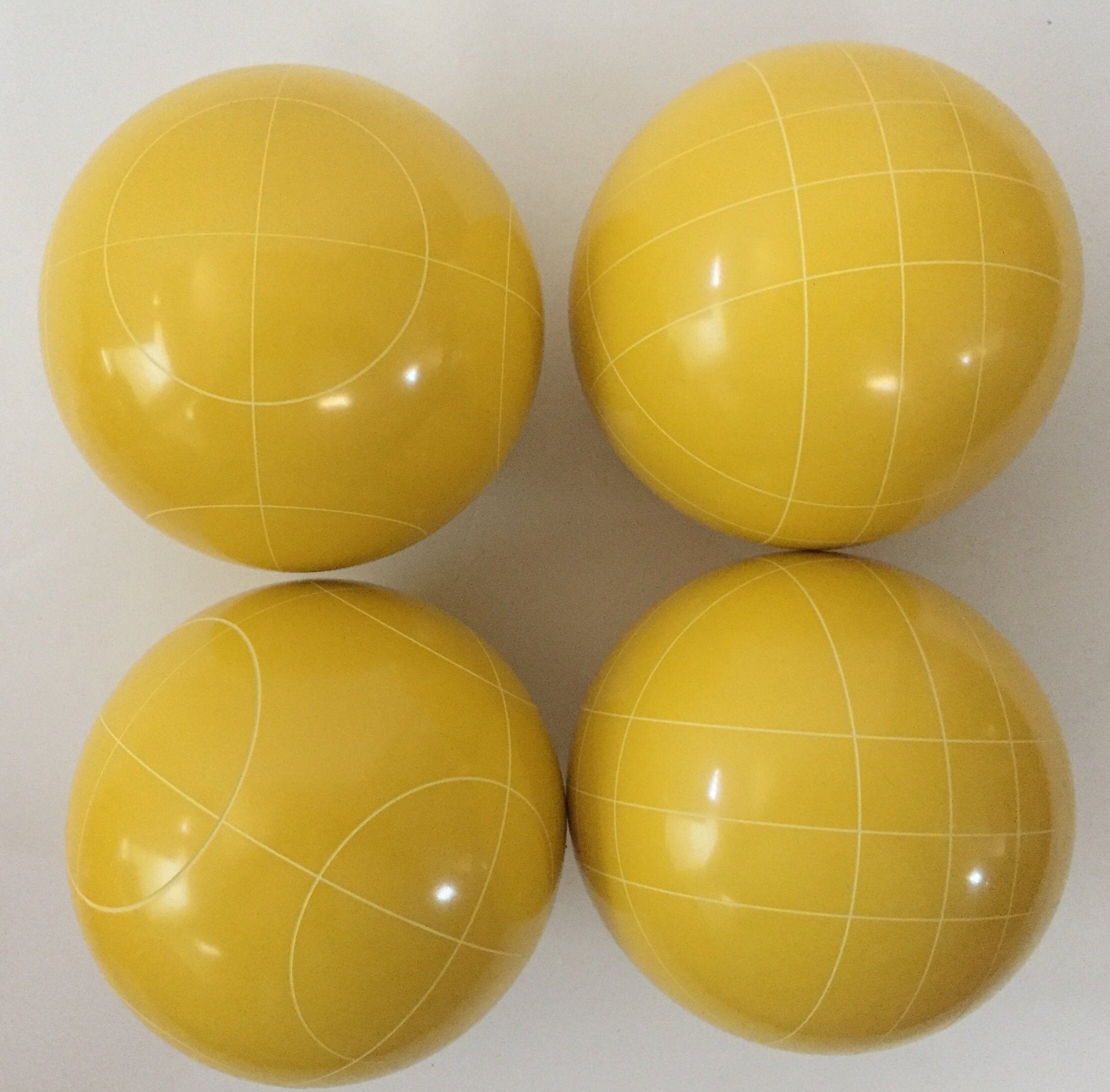 Pack of 4 Bocce Balls 107mm Yellow With 2 Different Etsy
