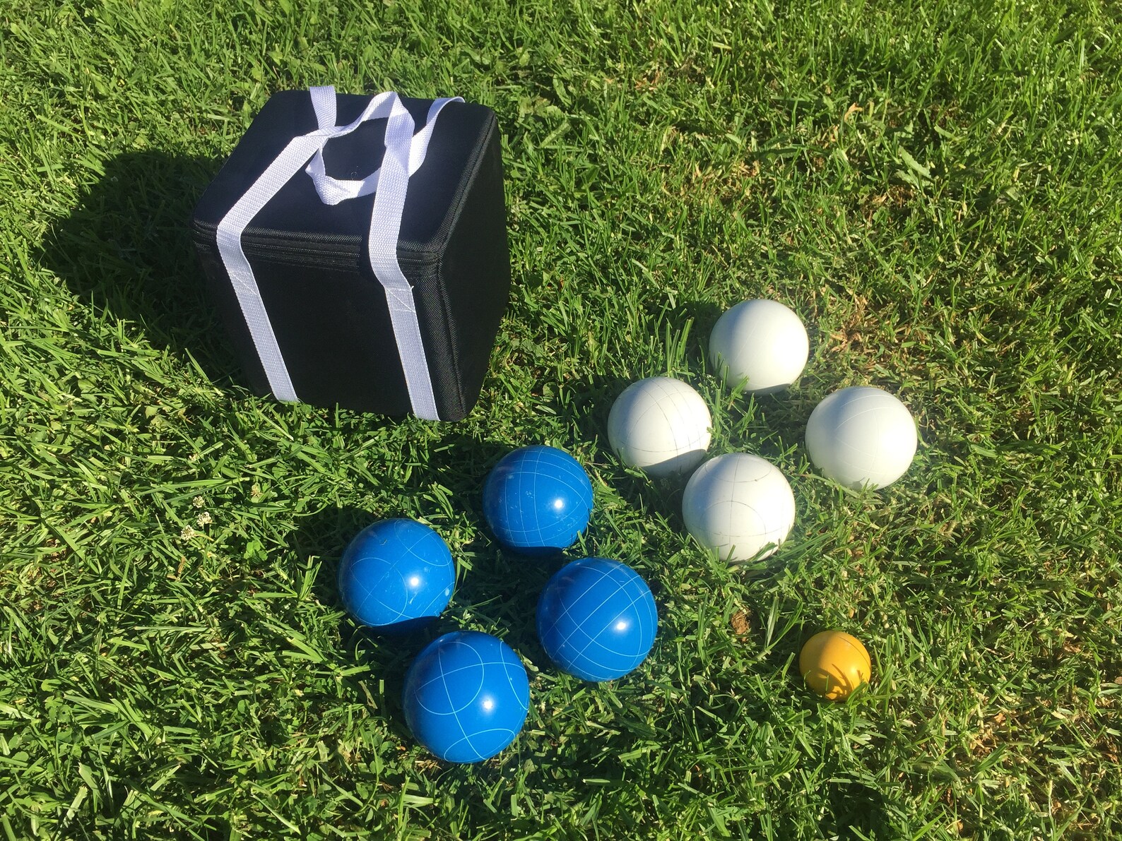 Unique Bocce Set 107mm With White and Blue Balls Black Bag Etsy Denmark