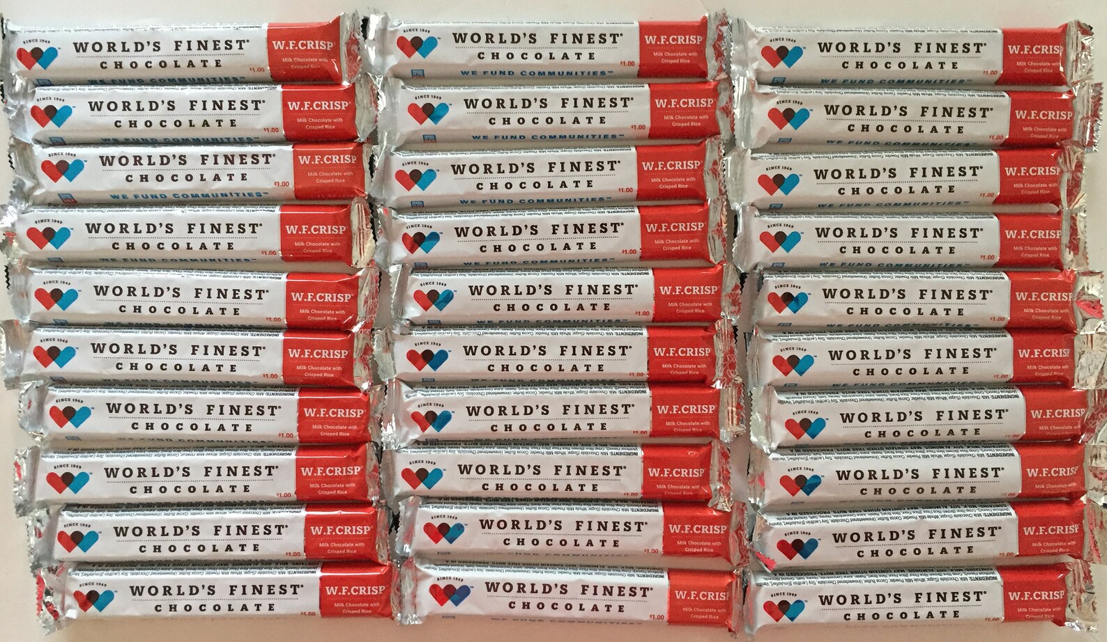 World's Finest Chocolate 30 Milk Chocolate Crisp Bars Etsy