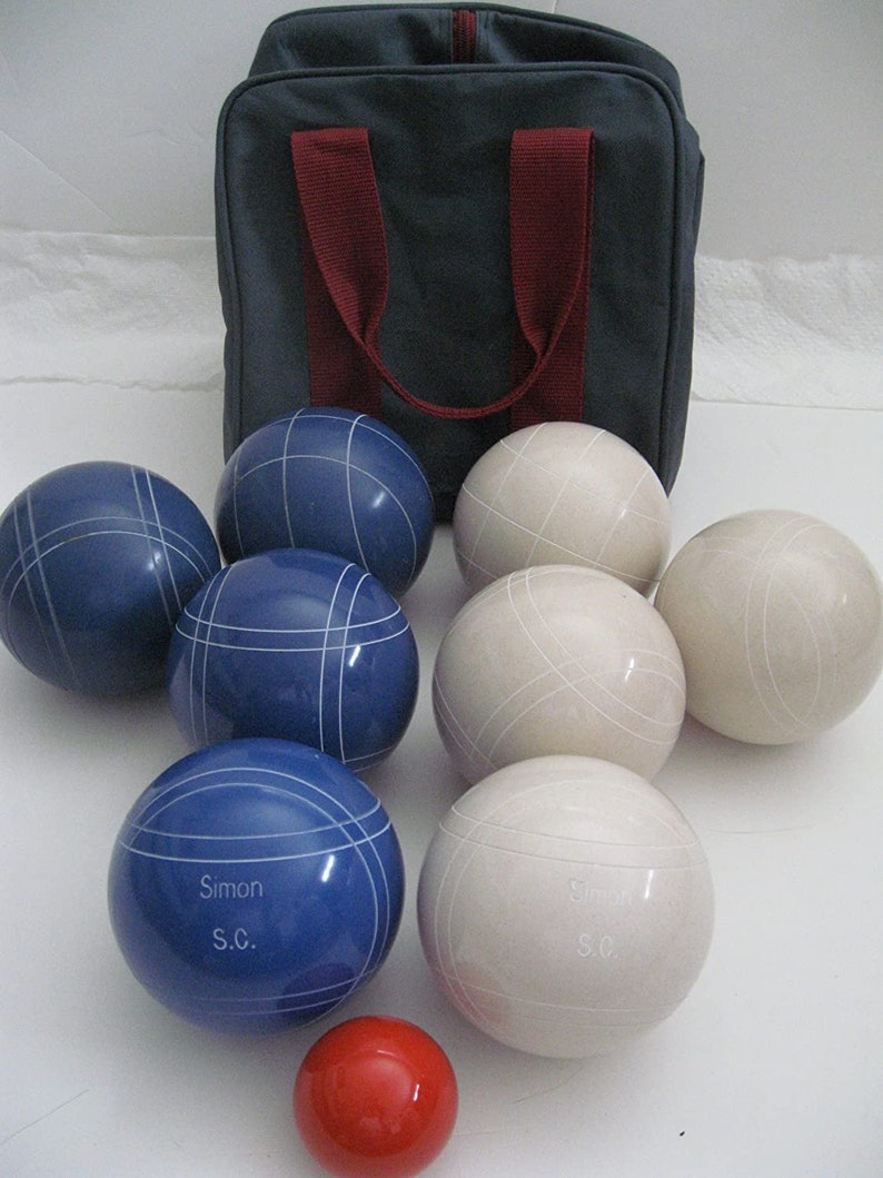 EPCO Premium Quality Engraved Bocce Ball Set 110mm Blue and Etsy
