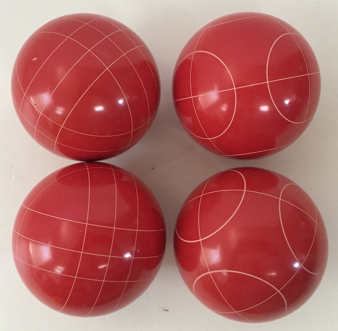 Pack of 4 Bocce Balls 107mm Red with 2 Different Scoring Etsy