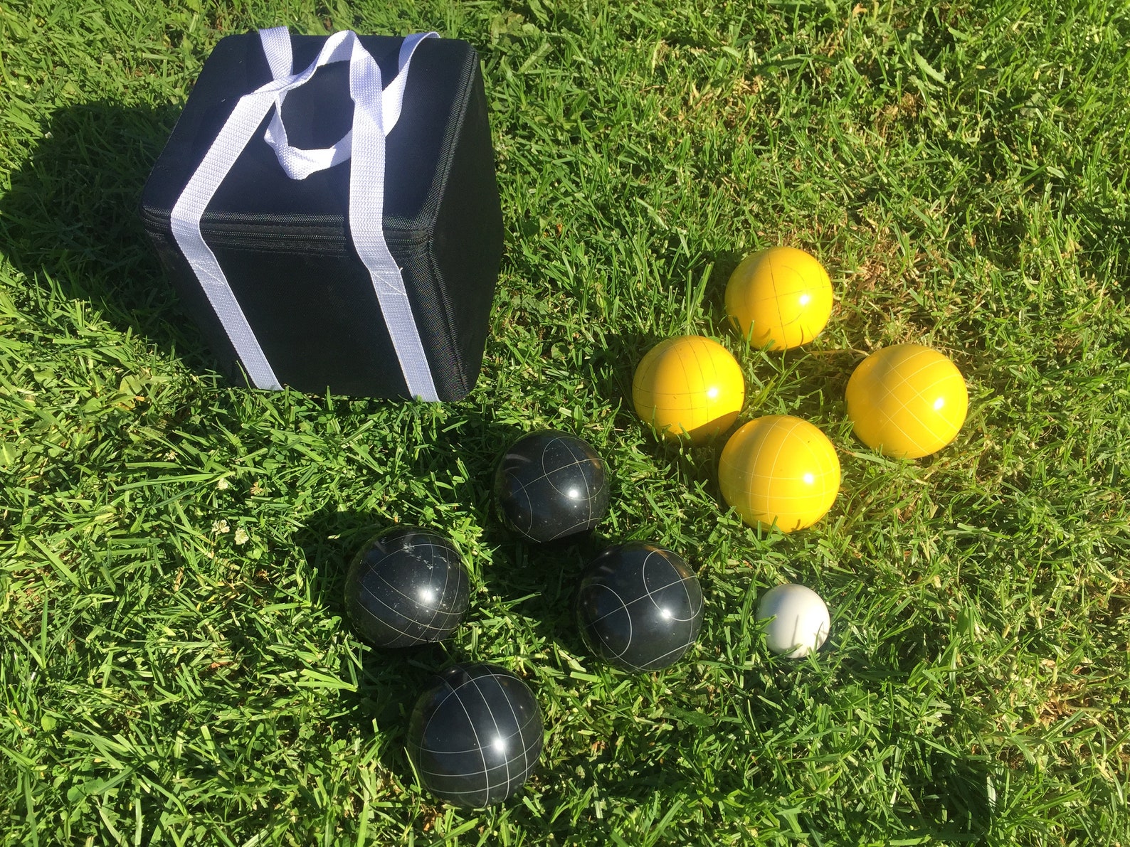 Unique Bocce Set 107mm with Black and Yellow Balls Black Etsy