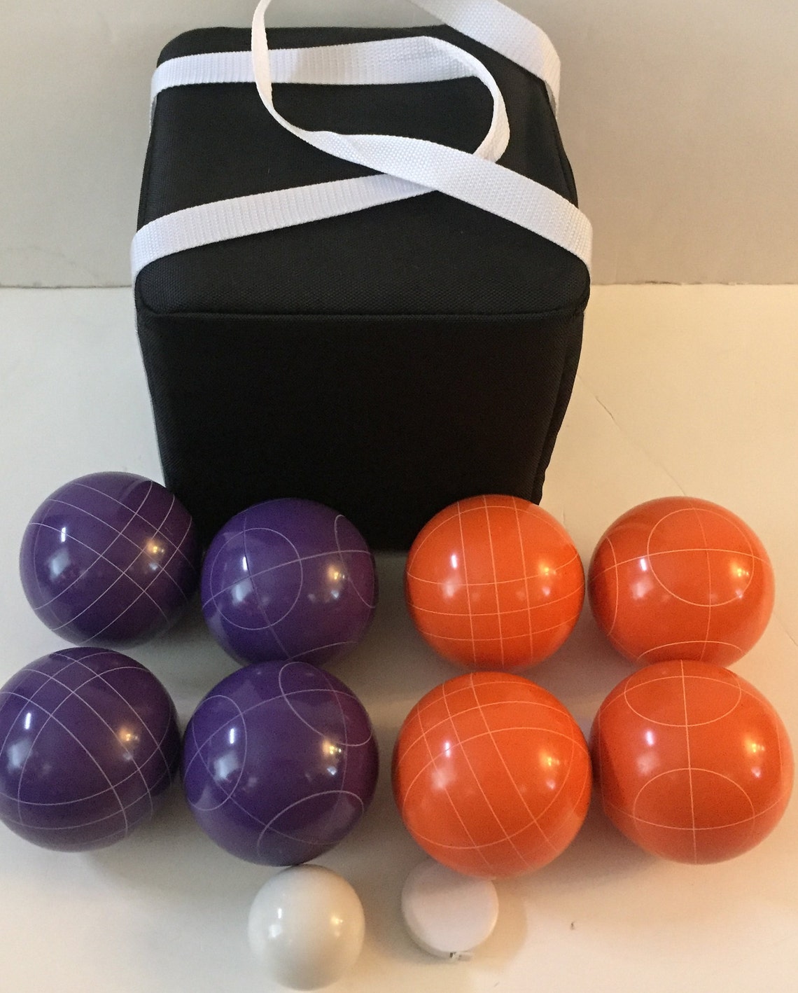 Unique Bocce Set 107mm With Purple and Orange Balls Black Etsy