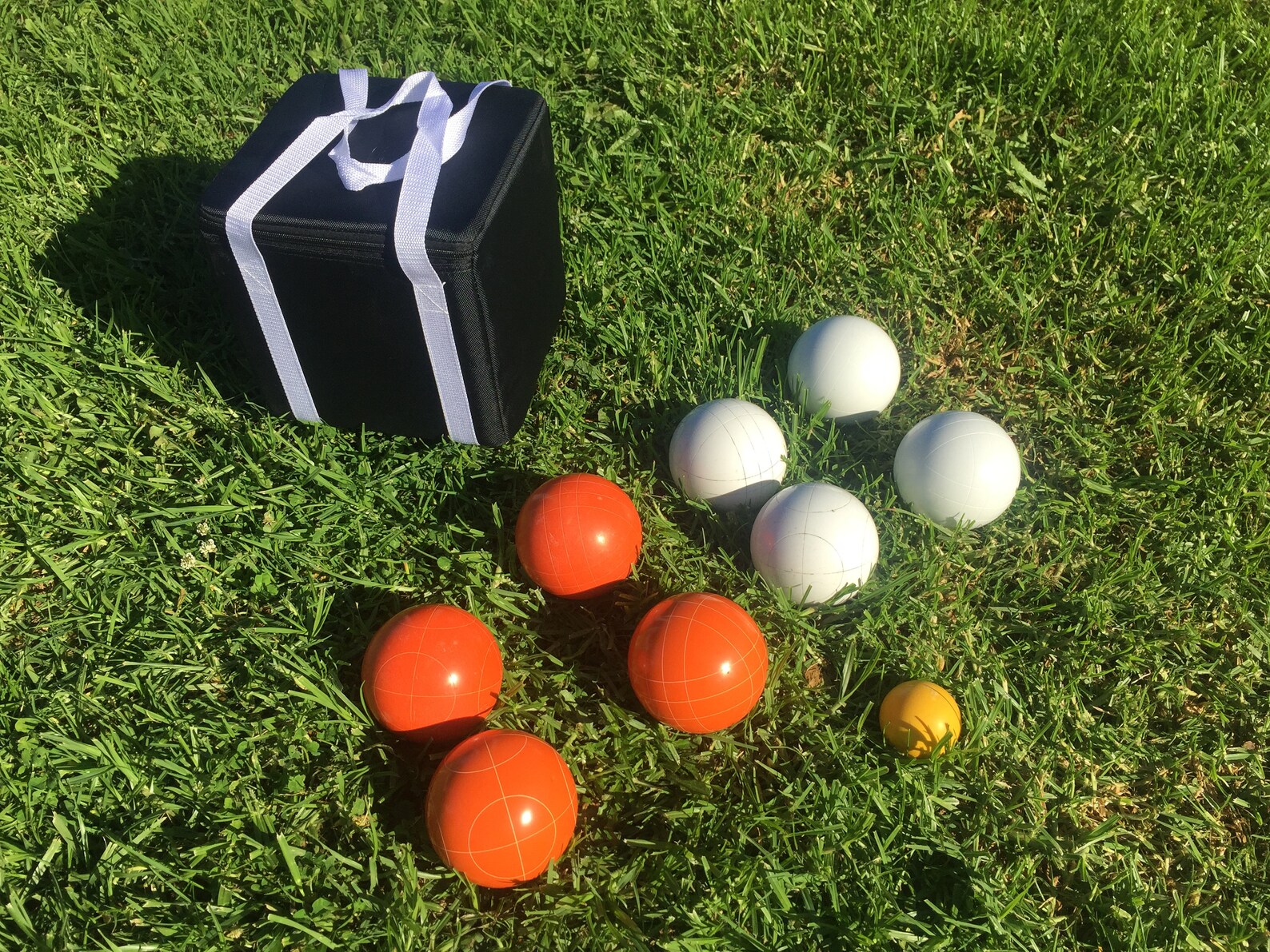Unique Bocce Set 107mm With White and Orange Balls Black Etsy
