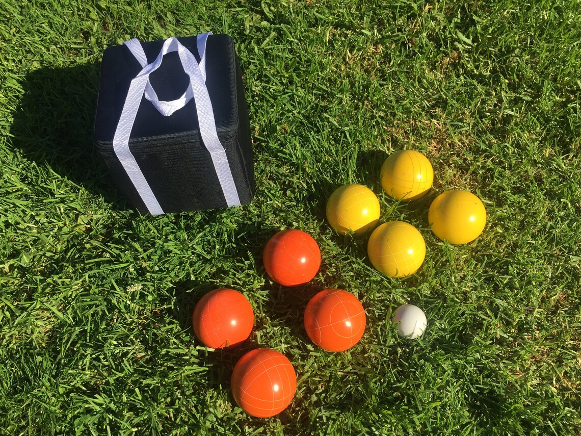 Unique Bocce Set 107mm With Yellow and Orange Balls Black Etsy