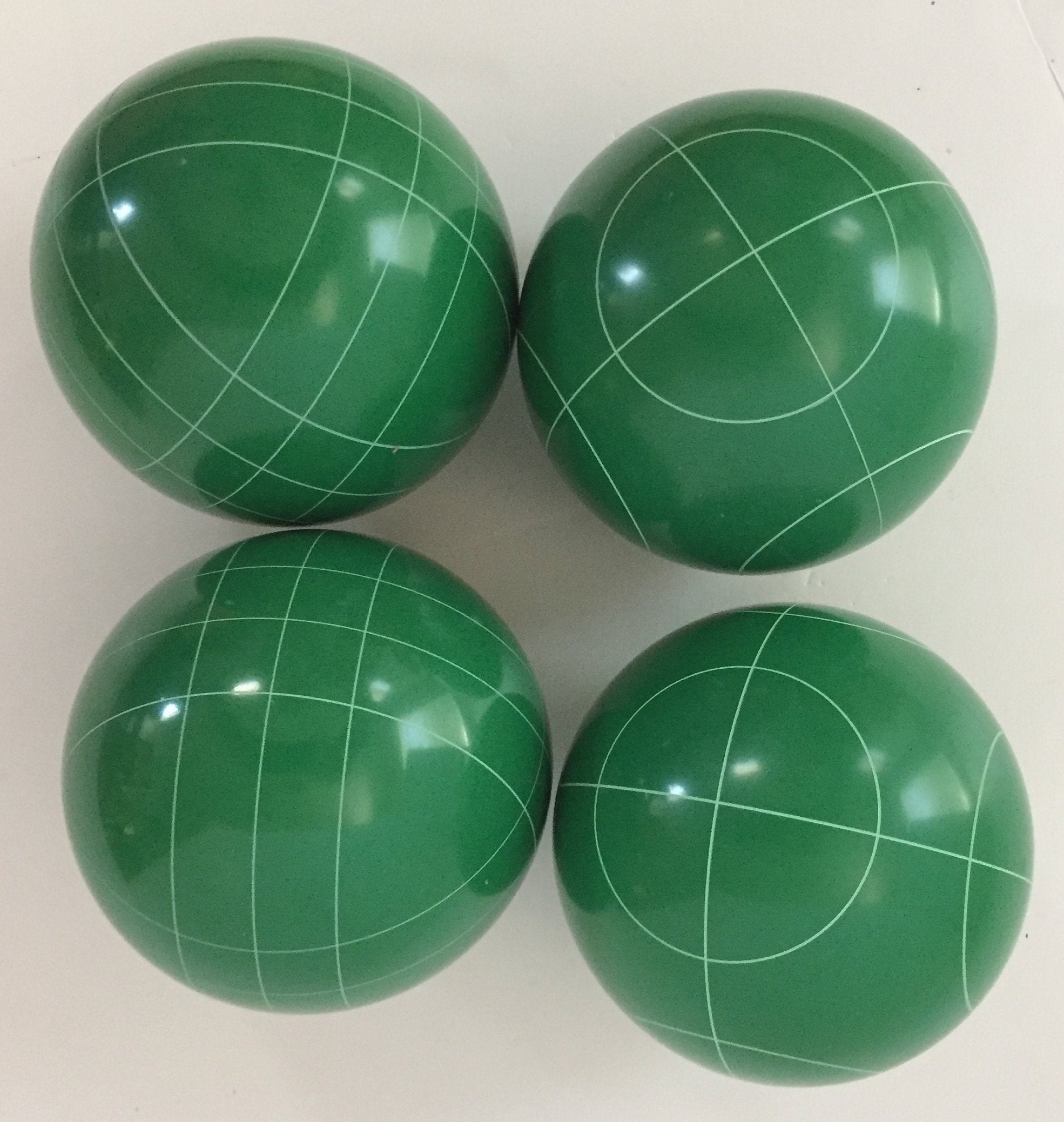 Pack of 4 Bocce Balls 107mm Green With 2 Different Scoring Etsy