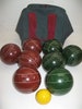 EPCO Premium Quality Engraved Bocce Ball Set - 110mm Dark Green and Red Bocce Balls with Engraving 