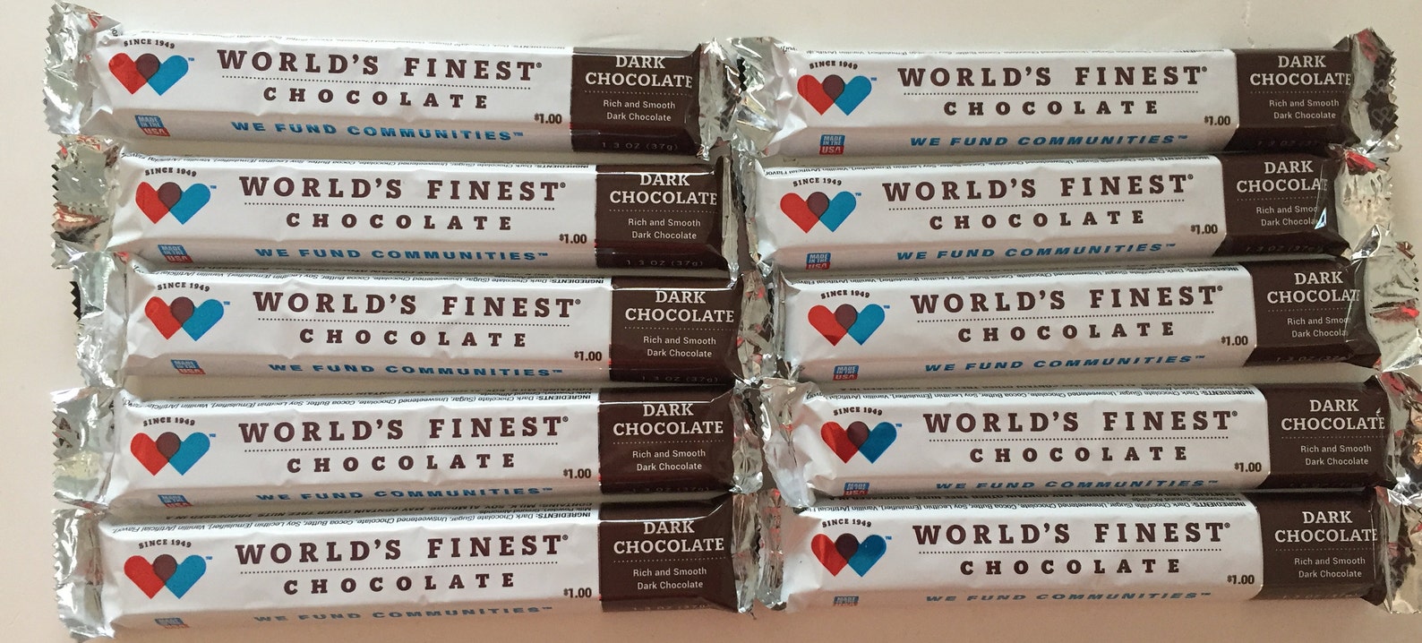 World's Finest Chocolate 10 Dark Chocolate Bars Etsy