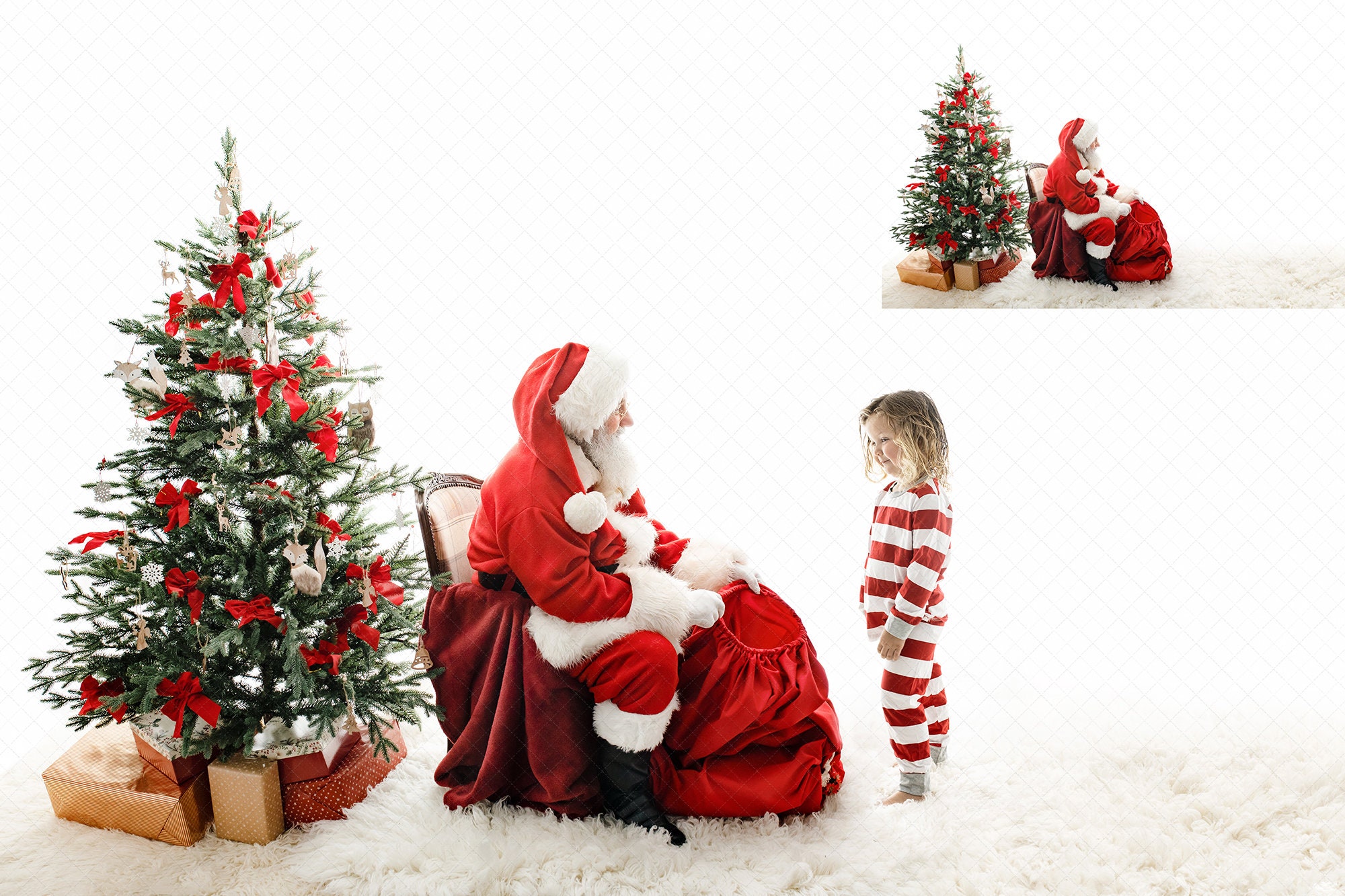Santa digital backdrop Christmas Scene Christmas Digital | Etsy