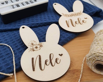 Osteranhänger mit Namen  personalisiert, Osterhase personalisiert, Osteranhänger, Osterdeko, Ostergeschenk, Osterei Boho, Ostereier, Holzei