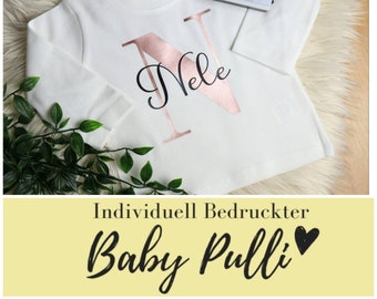 Baby Sweater With Letter and Name Printed Personalized