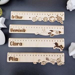 Wooden ruler 20 cm Personalized ruler | Wooden ruler with name | Gift for starting school, starting school | Ruler for children | school child