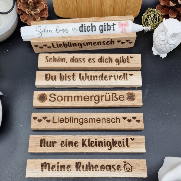 Klötzchen Graviert Holzverpackung Kerzen Individuell , Kerzenverpackung Stabkerzen , Geschenkverpackung aus Holz , Holzrohling Kerzenhalter