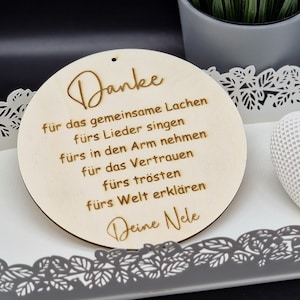 Kita Abschiedsgeschenk Erzieherin mit Herz Personalisiert aus Holz Holzschild mit Gravur Kindergarten