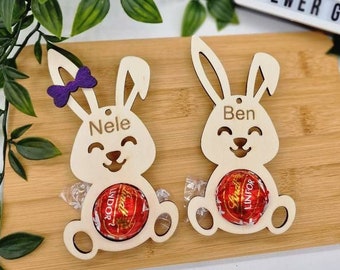 Osteranhänger für Schokolade, Schokoladenhalter, Ostergeschenk, personalisiert Namen, Osterhase, Ostern, Osterdeko, Anhänger, Geschenk, Hase