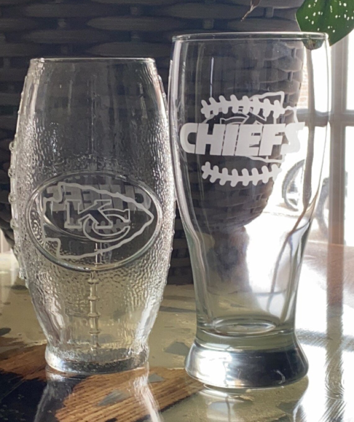 NFL Team Personalized Etched Drinking Glasses Set of 4 Etsy