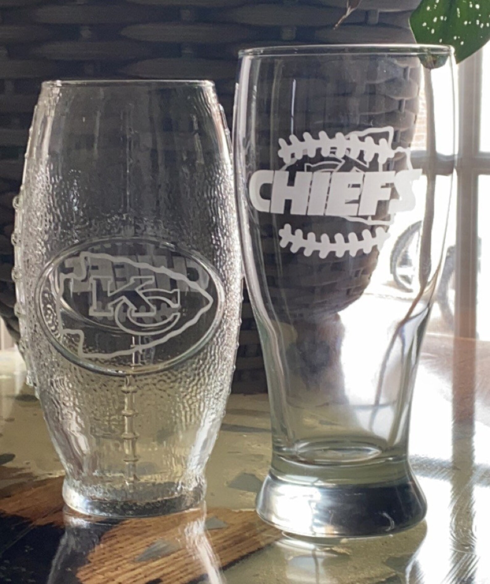 NFL Team Personalized Etched Drinking Glasses Set of 4 Etsy