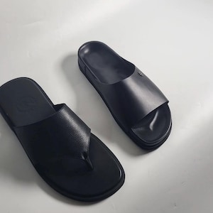 Handmade Black men sandals |  Handmade Summer Slippers | Groom Wedding Footwear | African Traditional Wear