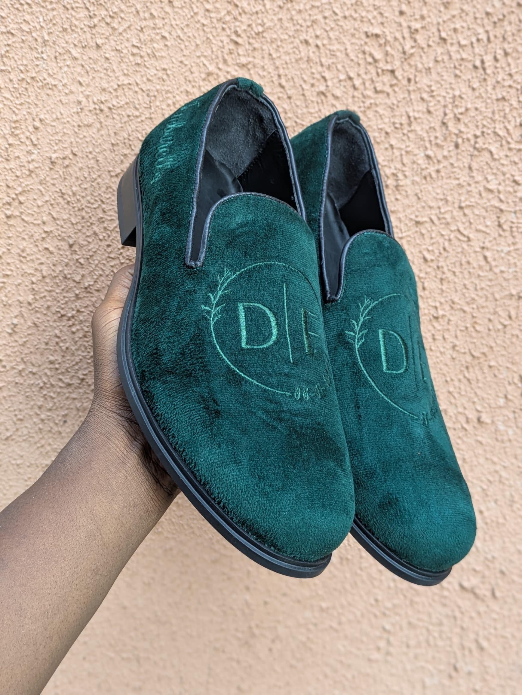 mint green swing dress Harpelunde Men Velvet Loafers Wedding Buckle Dress Shoes Red / 7