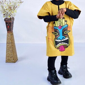 Kids Dashiki shirt| Hand-painted African top for children| Danshiki enfant| dashiki jungen mädchen| Afro toddler festival wear