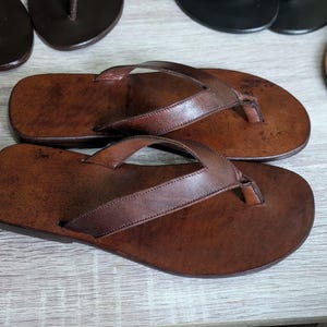 camping outdoor flip flop men leather