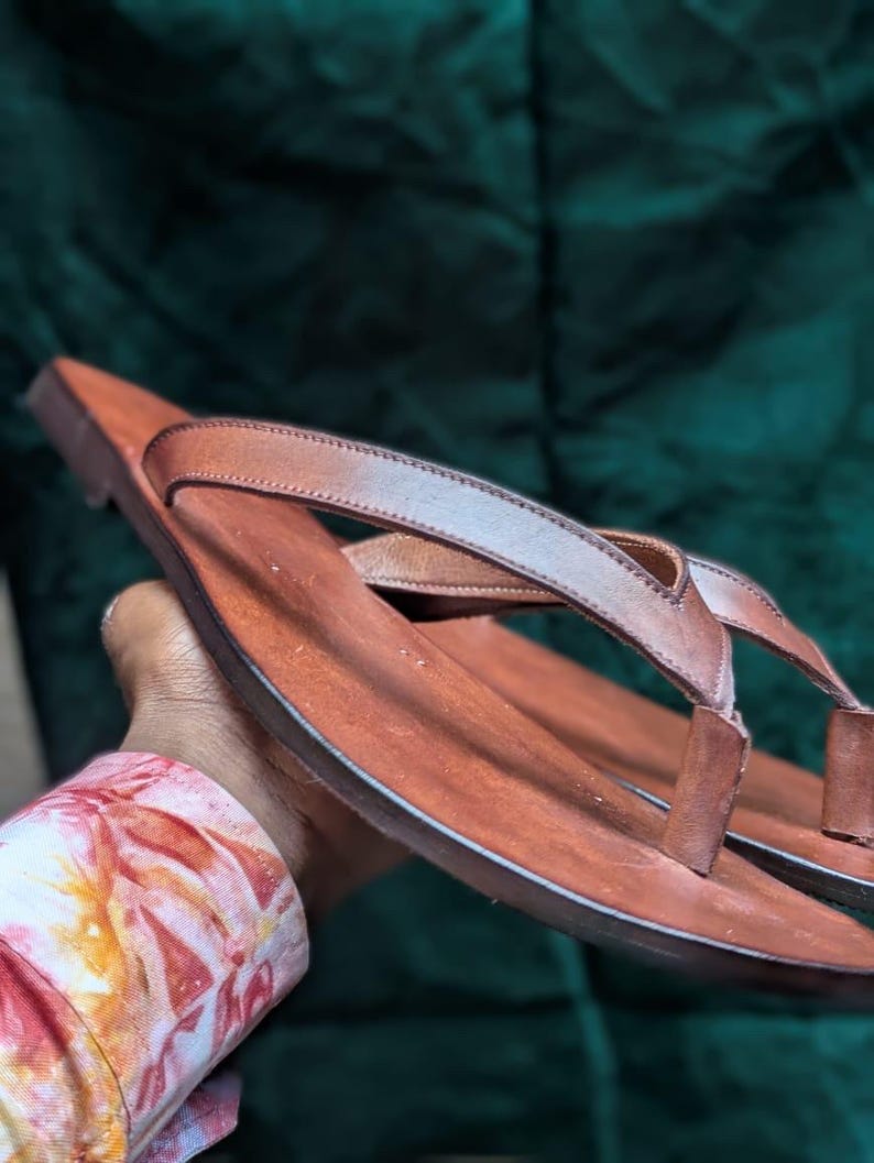 slip on leather flip flop men