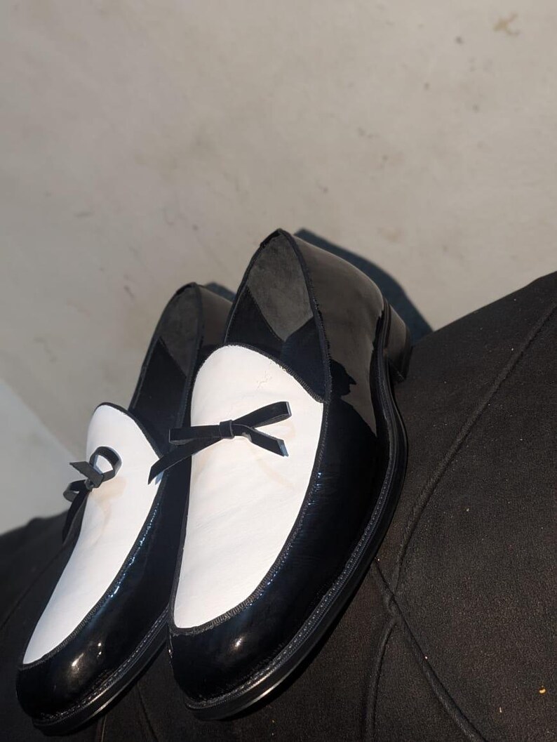 groom footwear black white formal wedding loafer