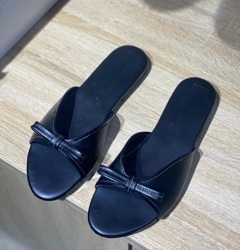handmade comfort slide sandal black